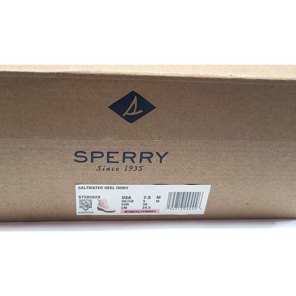 Sperry Top Sider Saltwater heel Ivory Techwave Stormwave boots NIB size 7.5 - Picture 9 of 9